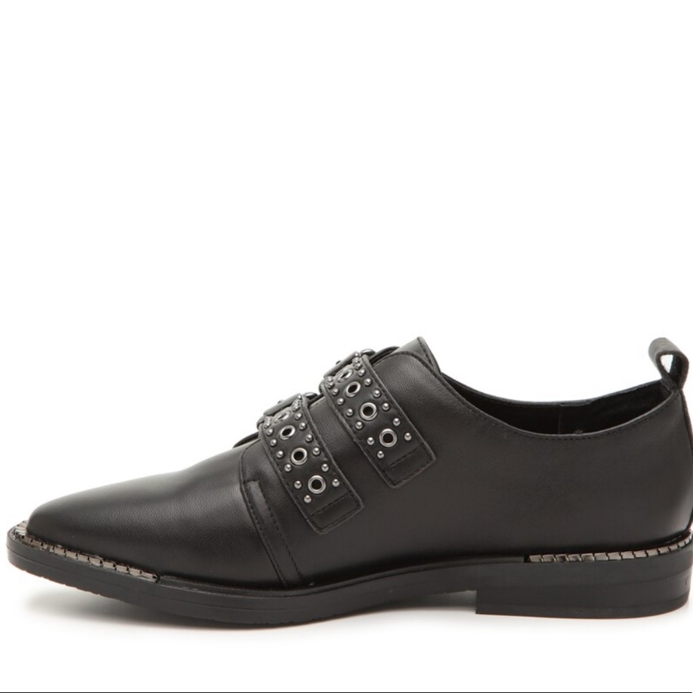 Bleecker and Bond Women’s Buckle Pewter Leather Leigh Loafers size 7.5